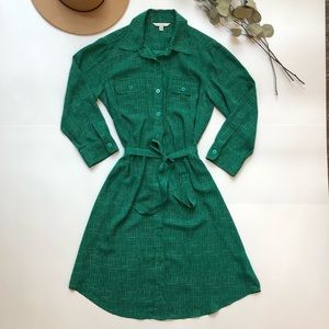 Cabi polka dot green tie up dress - Size M